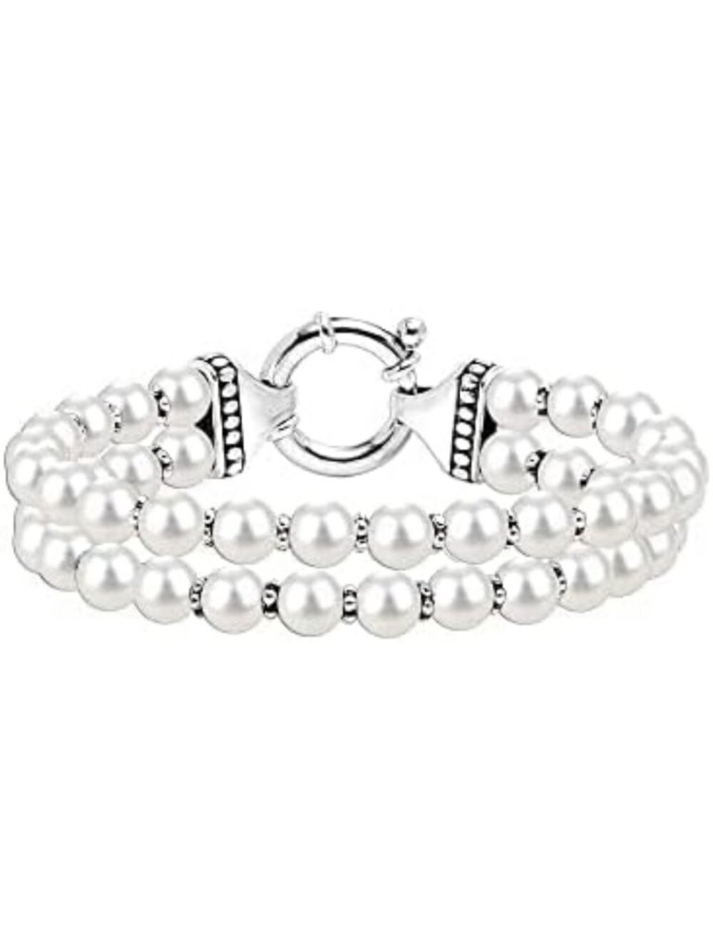 Elegant Pearl Bolo Bracelet in 925 Sterling Silver & Gold-Plated | Adjustable